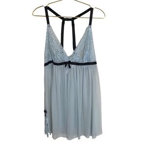 Dreamgirl Baby Doll Lingerie Light Blue Lace Size 3X Slip Dress